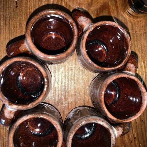 BROWN DRIP GLAZE SHOT GLASSES - Picture 2 of 3